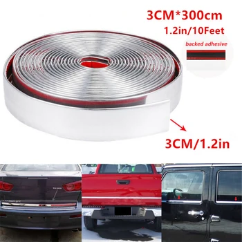 

Chrome Trim Molding Car Door Side Tailgate Decorate Strip Silver 3CM*300CM Accesorios Para Auto Car Decoration Strip