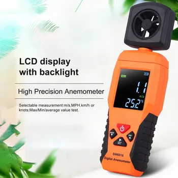 

Digital Anemometer Thermometer Temperature Tester Portable Wind Air Speed Gauge Meter Windmeter Measuring