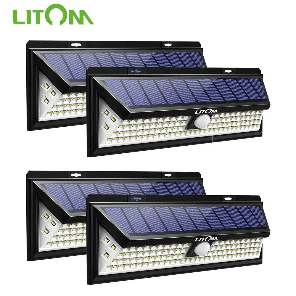 LITOM CD126 120W солнечный светильник s наружный Датчик Движения Ночная безопасность