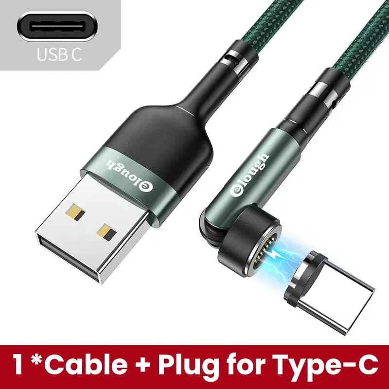 android charger Elough 540 Rotate Magnetic Cable 3A Fast Charging Magnet Charger Micro USB Type C Cable Mobile Phone Wire Cord For iPhone Xiaomi aux cable for iphone Cables