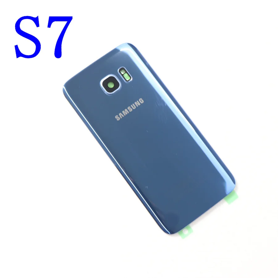 Samsung Galaxy S7 G930F/S7 EDGE G935F Задняя стеклянная крышка батареи Задняя Дверь Корпус чехол samsung S7 Edge Задняя стеклянная крышка - Цвет: S7 Blue