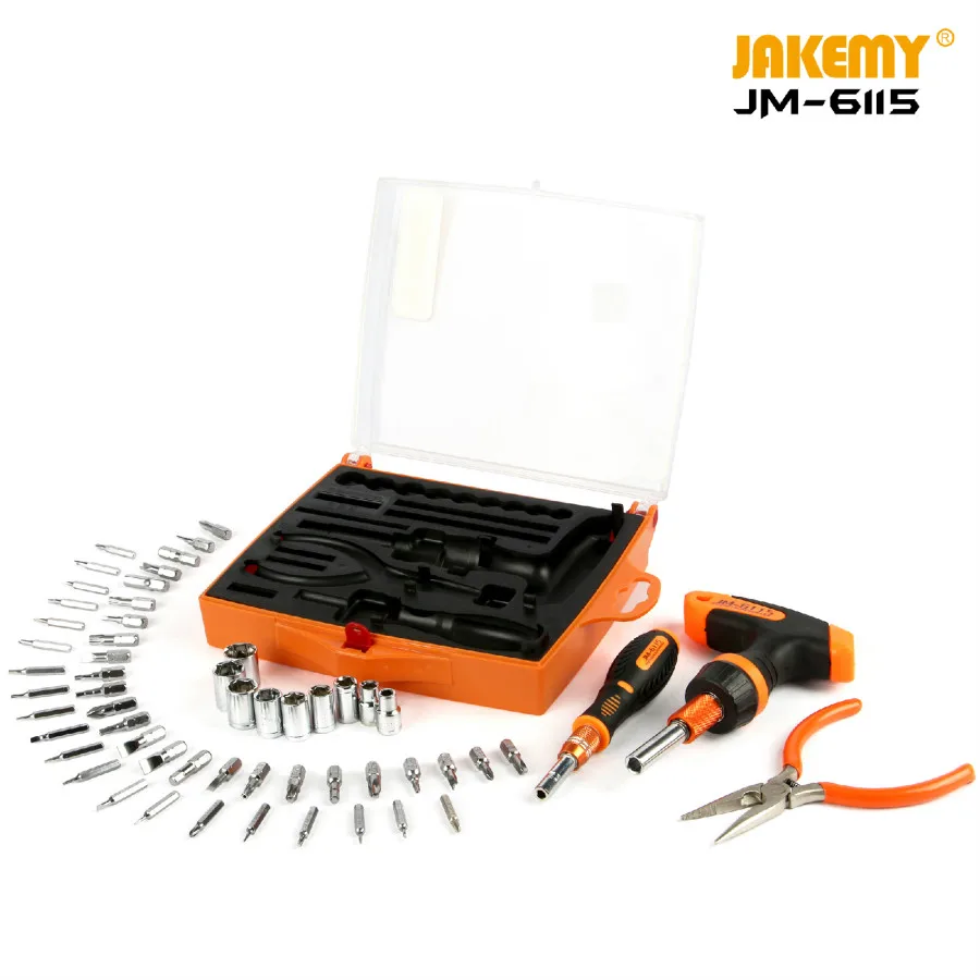 JAKEMY JM-6115 60 в 1 Многофункциональный Высокоточный фиксатор насадки отвертки набор бытовой ремонтный набор инструментов Мобильный телефон компьютер
