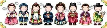 

Counted Cross Stitch Kit Fan blowing a fan Handmade Needlework For Embroidery 14ct Cross Stitch Color SODA G12