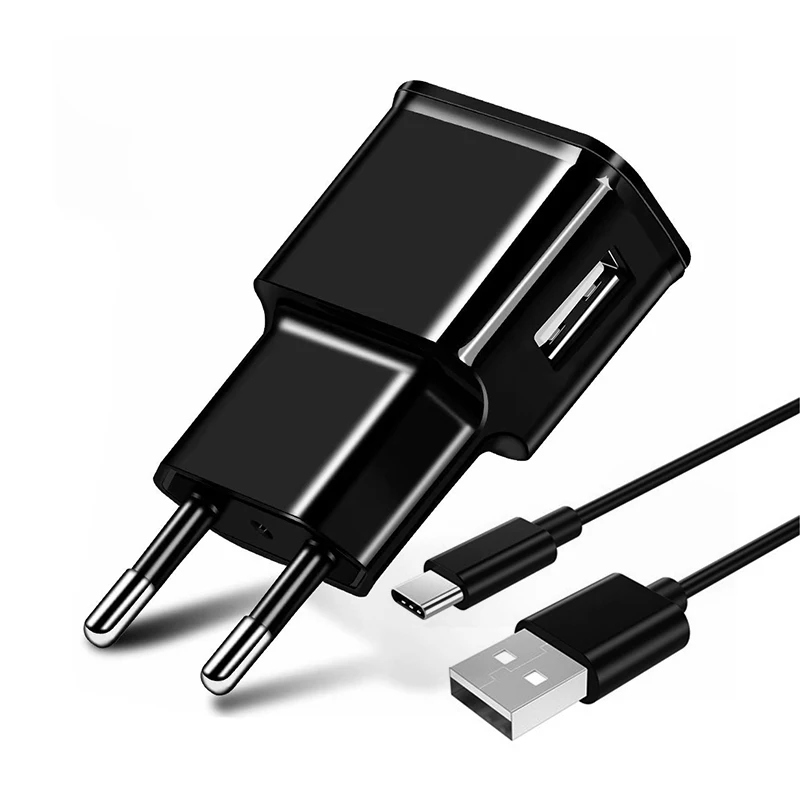 Travel Adapter EU/US Plug Fast Charger For Xiaomi MI9 Redmi 8 Quick Charging Type C USB Cable For Huawei P10 Samsung S10 Device