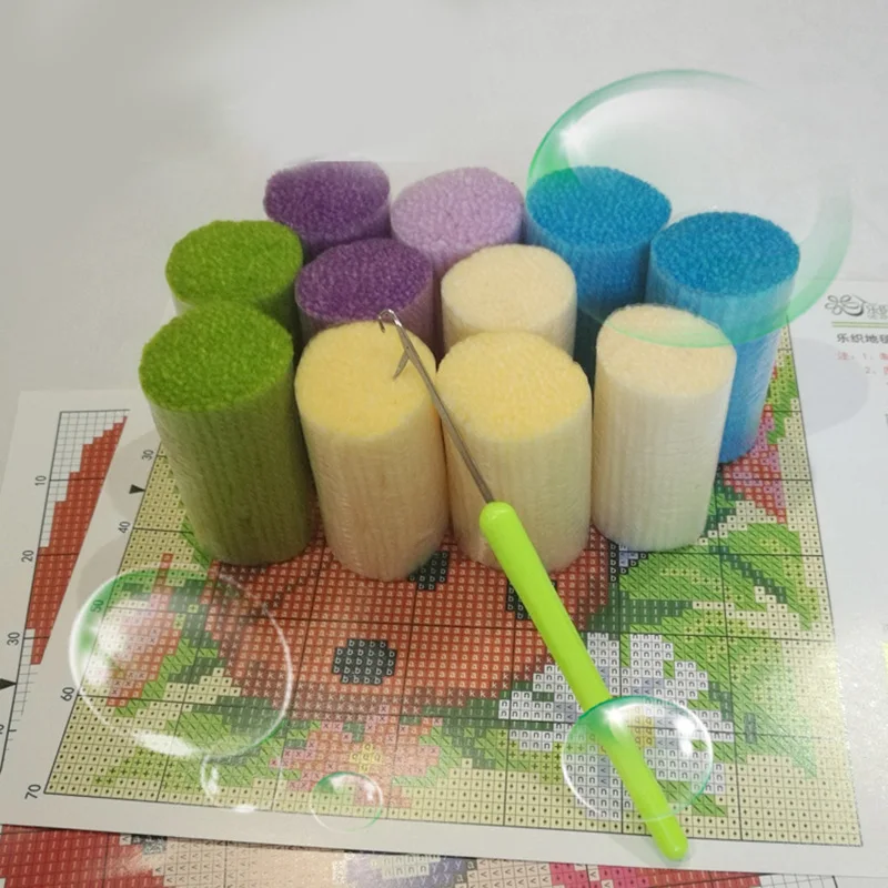 Набор ковриков с цветочным узором, с защелкой, с базовыми инструментами, сделай сам, подушка, ковер, посылка LXY9