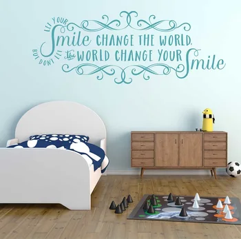 

Let your smile change the world Christian Bible vinyl wall stickers family living room bedroom home decor wall mural 2SJ1
