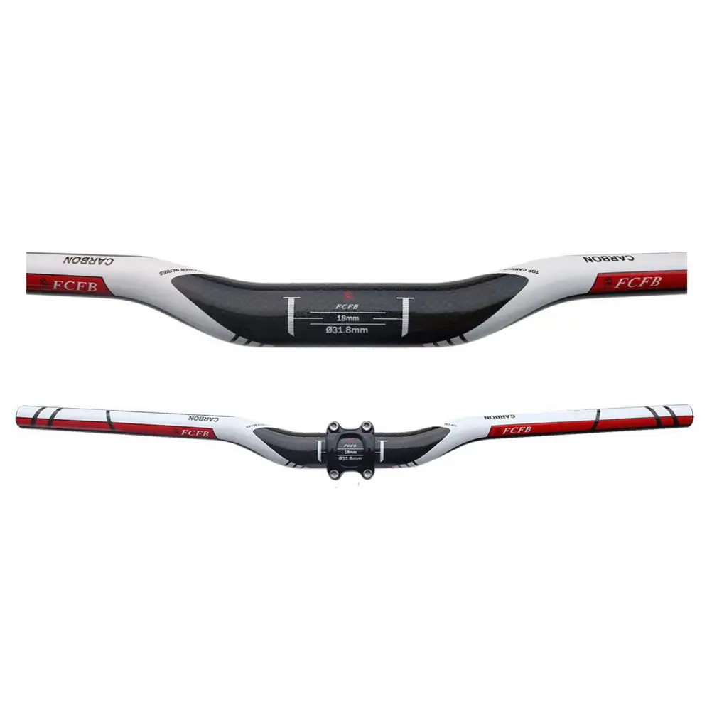 Красный FCFB 3k Glassy 31,8 мм T800 углеродное волокно Горный Руль для Mtb велосипеда - Цвет: Красный