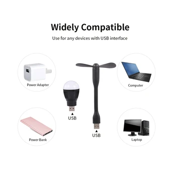 

Mini Fan Summer USB Lightbulb Cool Fan Night Lamp for Power Bank/Laptop/Power Adapter Mini Size Fan and Bulb