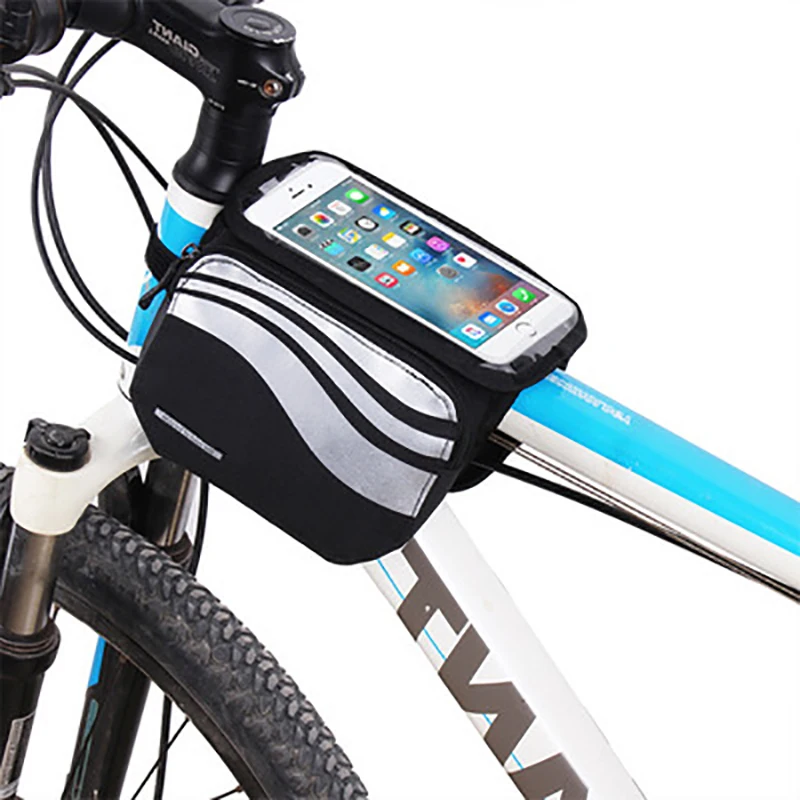 

Bicycle Bag Cycling Accessories Waterproof Touch Screen MTB Frame Front Tube Storage Mountain Road Bike Bag for 5.7 inch Phone