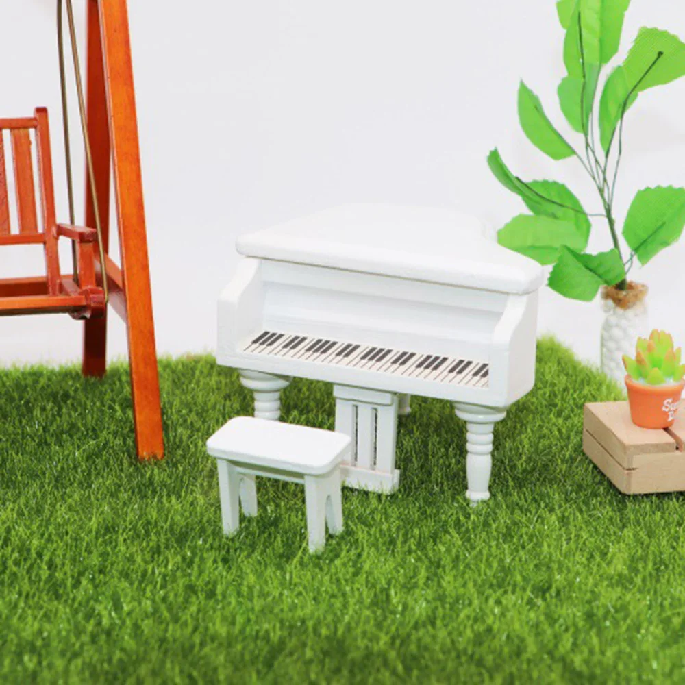 Miniatur Konzertflügel Klavier mit Stuhl Mini Musikinstrument Dekoration