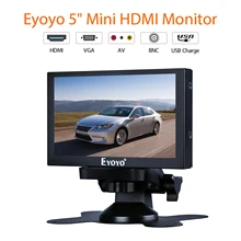 Eyoyo " монитор маленький Hdmi монитор портативный vga монитор CCTV экран lcd 800x480 ips монитор BNC AV/VGA дисплей светодиодный автомобильный монитор