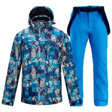 Новая мужская лыжная куртка, лыжные брюки, мужские зимние теплые ветрозащитные водонепроницаемые спортивные штаны для сноубординга, брендовые лыжные пальто, брюки, лыжный костюм
