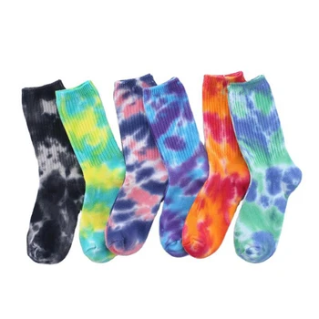 

2020 Cotton Skate Socks Men Women Sock Knee-high Funny Cycling Running Hiking Tie Dye Sox Harajuku Hip Hop Happy Socks