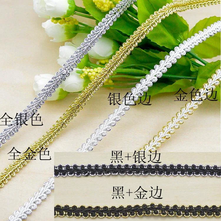10Meter High Quality Trim Sewing Lace Gold Silver Centipede Braided Ribbon DIY Clothes Accessories Curve Wedding Decor | Дом и сад