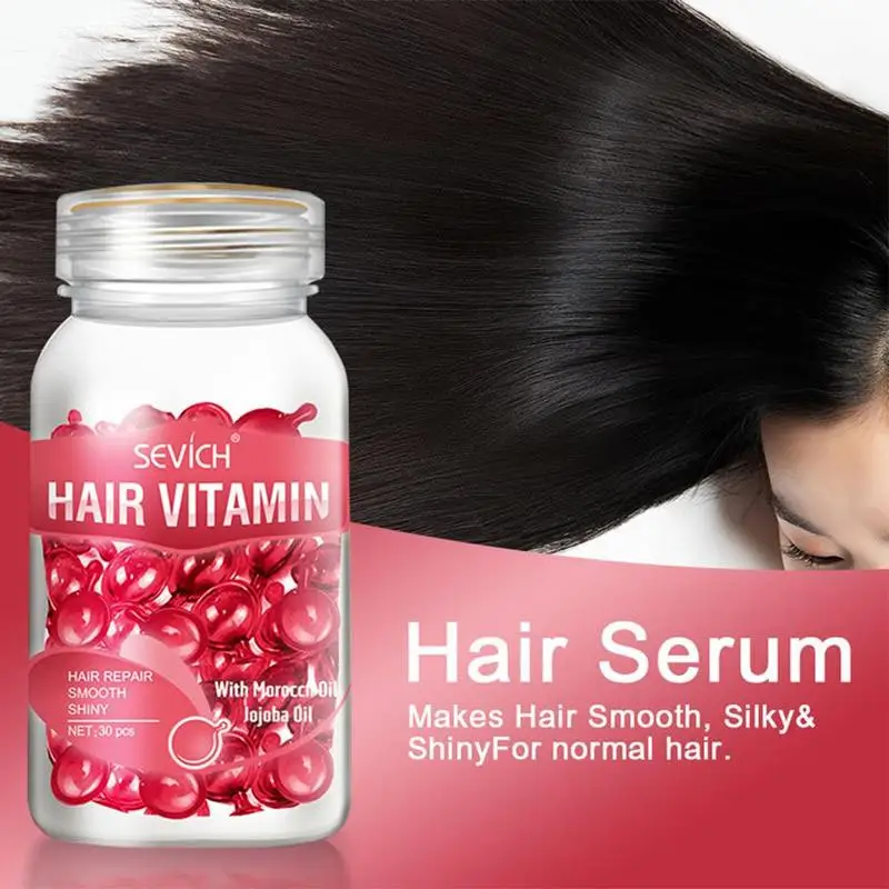 Smooth Silky Hair Vitamin Capsule Keratin Complex Oil Repair Care Serum Anti Hair Hair Hair Oil Damaged Loss Moroccan T4B6