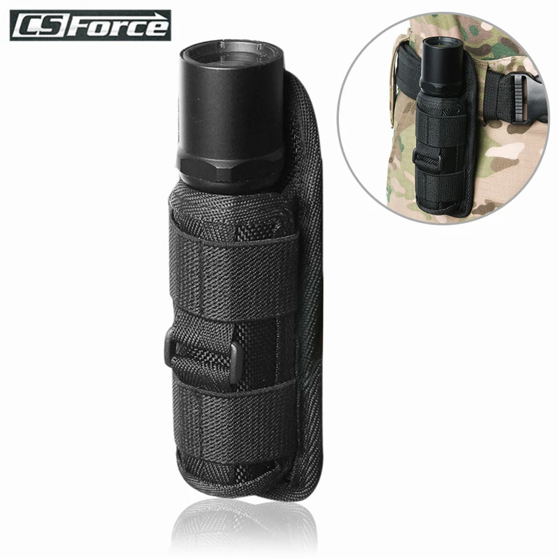 US Tactical Flashlight Pouch Holster 360 Degree Rotatable Clip Torch Bag Holder 