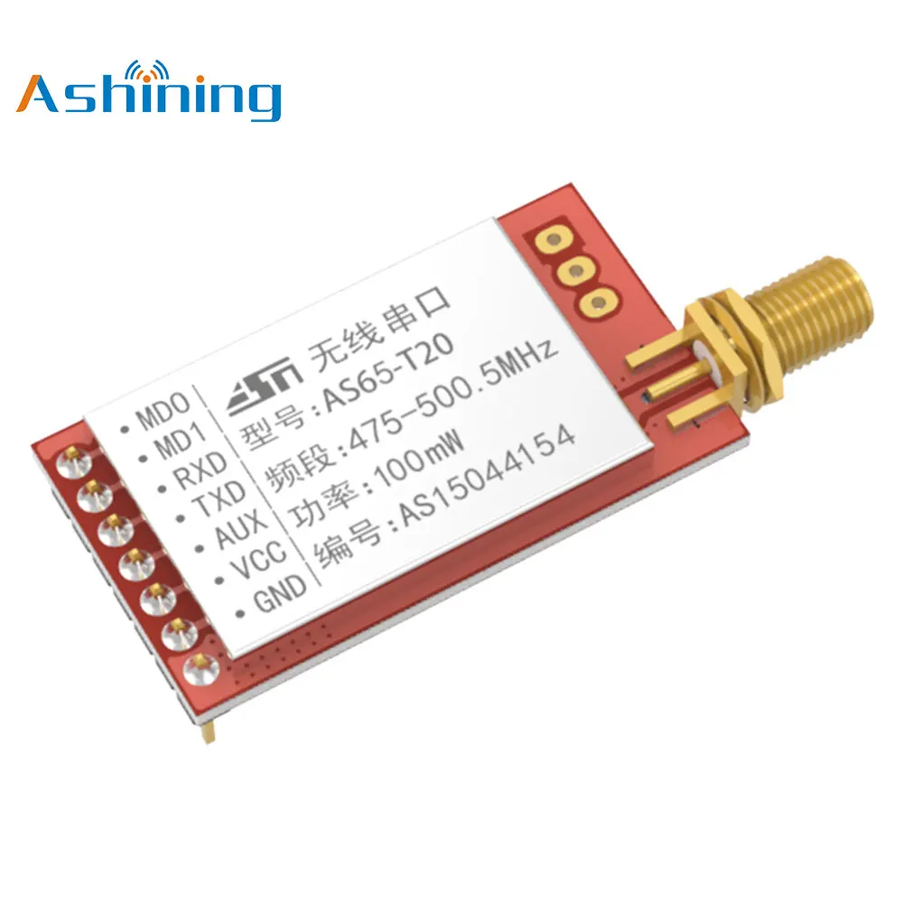 

490mhz 100mw Rf Data Receiver Tx Rx Module AS65-T20 Wireless Transmitter Si4463 Stable 433mhz