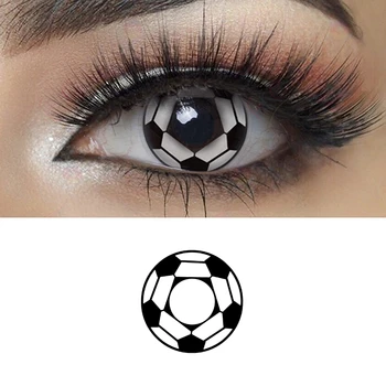 

FreshGo Soccer Halloween Contacts Black-White Cosplay Colored Contact Lenses