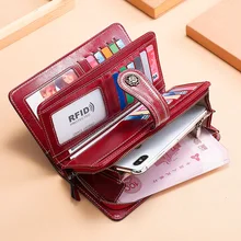 Новинка, женские кошельки из натуральной кожи, Rfid, женский кожаный кошелек, длинный женский кошелек, чехол для телефона, Женский кошелек и бумажник, держатель для карт Новинка, женские кошельки из натуральной кожи, Rfid, женский кожаный кошелек, длинный женский кошелек, чехол для телефона, Женский кошелек и бумажник, держатель для карт
