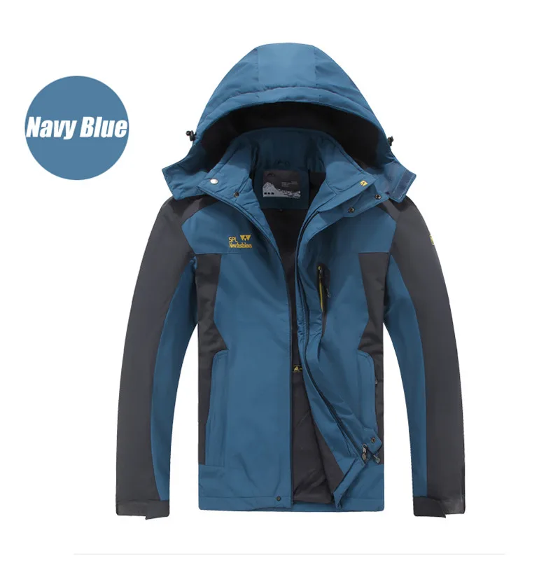 navy blue PEILOW демисезонная Мужская куртка с капюшоном, ветрозащитная ветровка, Мужская дышащая тонкая куртка и пальто, размер L-5XL, 6XL, 7XL, 8XL - Цвет: navy blue