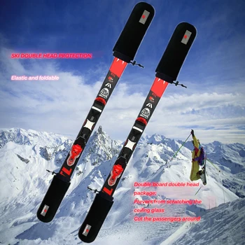 

2pcs Snowboard Head Cover Elastic Scratchproof Adjustable Winter Outdoor Sports Skiing Accessories Ski Protection Board Cover