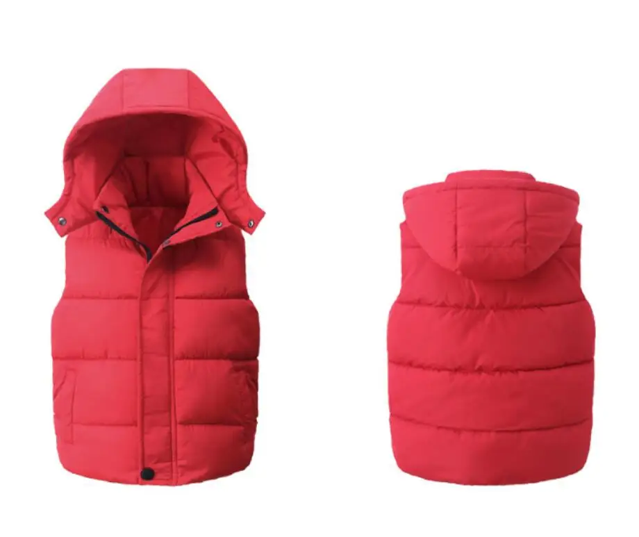 Kids Vest Kids Winter Outerwear Girls Boys Hooded Vests Children&rsquo;s School Clothes Parent-Child Winter Baby Kids Waistcoat Outerwear Warm Jacket