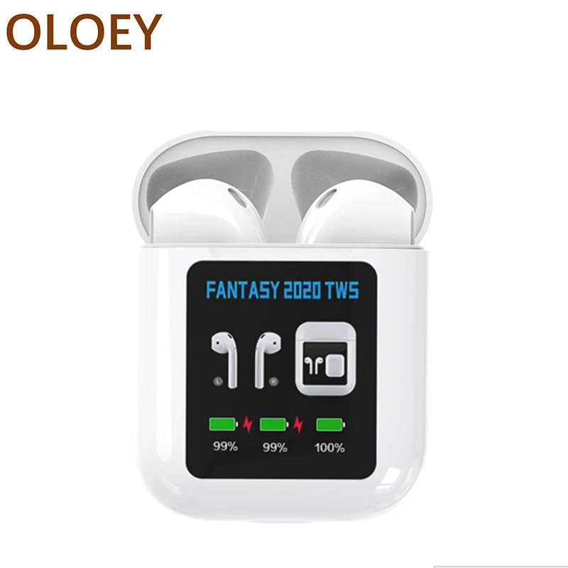

2020 1.3 inch LCD Display Custom Logo Picture TWS True Wireless Mini Bluetooth 5.0 Earphone+ Earbuds for Sport Running