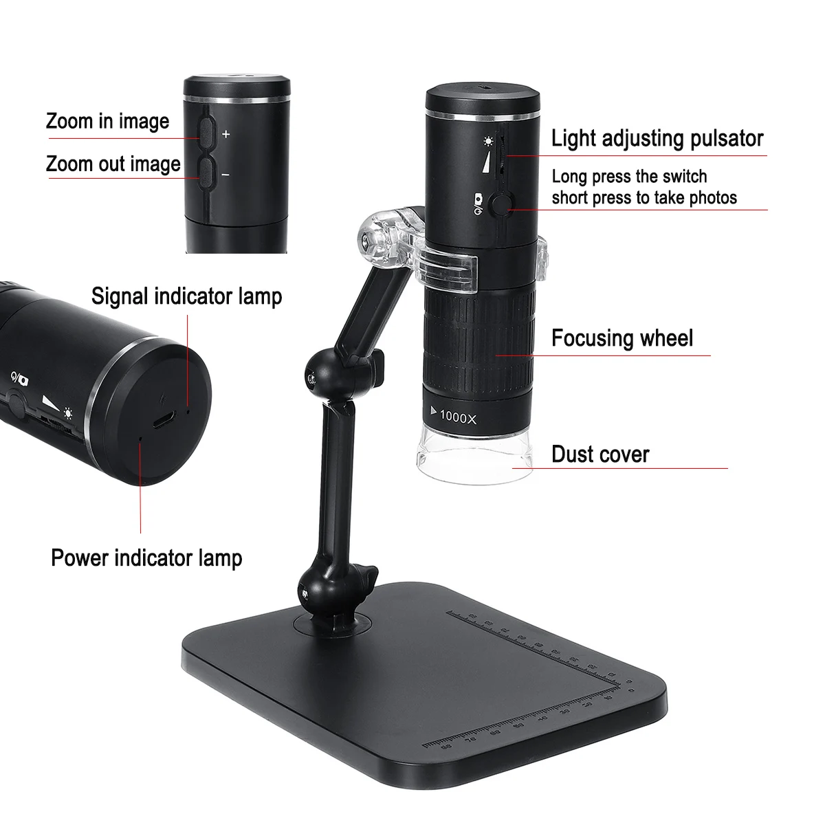 2MP Full HD 1080P wifi USB цифровой микроскоп Magnifie 1000x8 светодиодный микроскоп Лупа камера для ios Android обучения