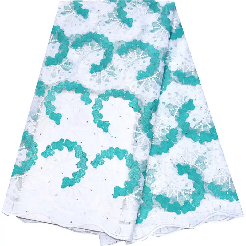 Белый и черный Африканский тюль сетка платье Материал нигерийский вышитые французский чистая Кружевная Ткань 5 ярдов Свадебный Текстиль Ткань N2747 - Цвет: color-9