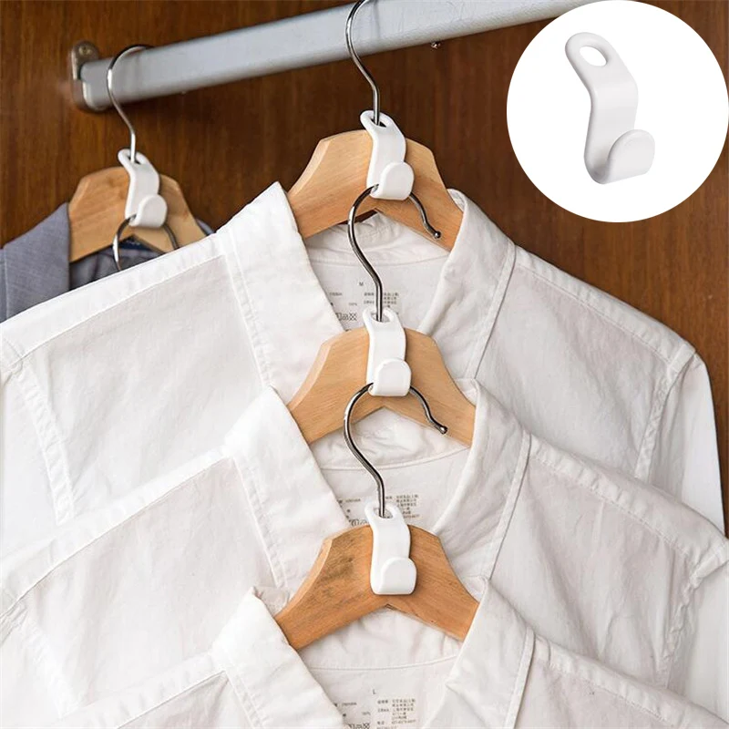 10pcs Multifunctional S-shaped Hooks Closet Organizer Hooks Wardrobe Space Saving Stack Hanger Hooks Plastic Coat Hook Hanger