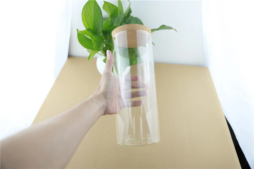 100-250mm 2pcs 1.7L Cork Kitchen Storage Large Glass Bottle Food Jar Container Transparent Empty Spice Nuts Storage Jars (1)