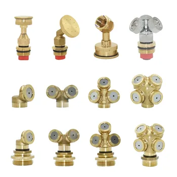 농장 구리 분무 분무기 노즐, 단일, 이중, 3, 4 노즐 헤드, 정원 잔디 관개, 농약 살포 스프링클러