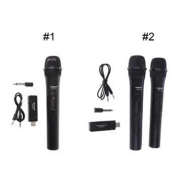 

UHF USB 3.5mm 6.35mm Wireless Microphone Megaphone Handheld Mic with Receiver for Karaoke Speech Loudspeaker