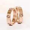 Trendy Stainless Steel Rose Gold Color Love Ring for Women Men Couple CZ Crystal Rings Luxury Brand Jewelry Wedding Gift KK050 ► Photo 1/6