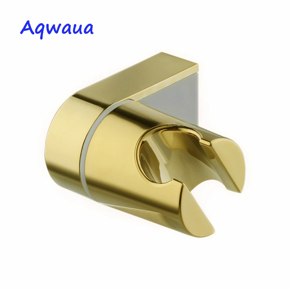 Aqwaua Shower Head Holder Polished Gold Bracket Stand Rotatable For Bathroom Use Standard Size Bathroom Accessories ABS Plastic