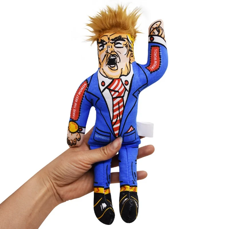 Жевательные игрушки в форме Трампа, подарок для питомца, Забавный котенок, кошачья мята, жевательная игрушка с писком, скука, плюшевое решение для подушки, игрушки