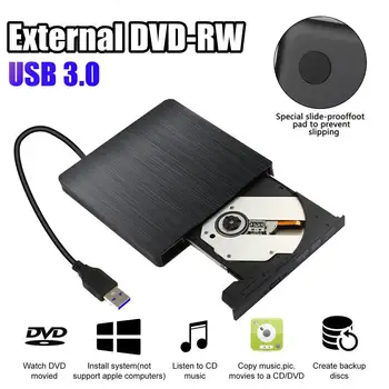 

External DVD Drive Optical Drive USB 3.0 CD ROM Player CD-RW Burner Writer Reader Recorder Portatil for Laptop Windows PC
