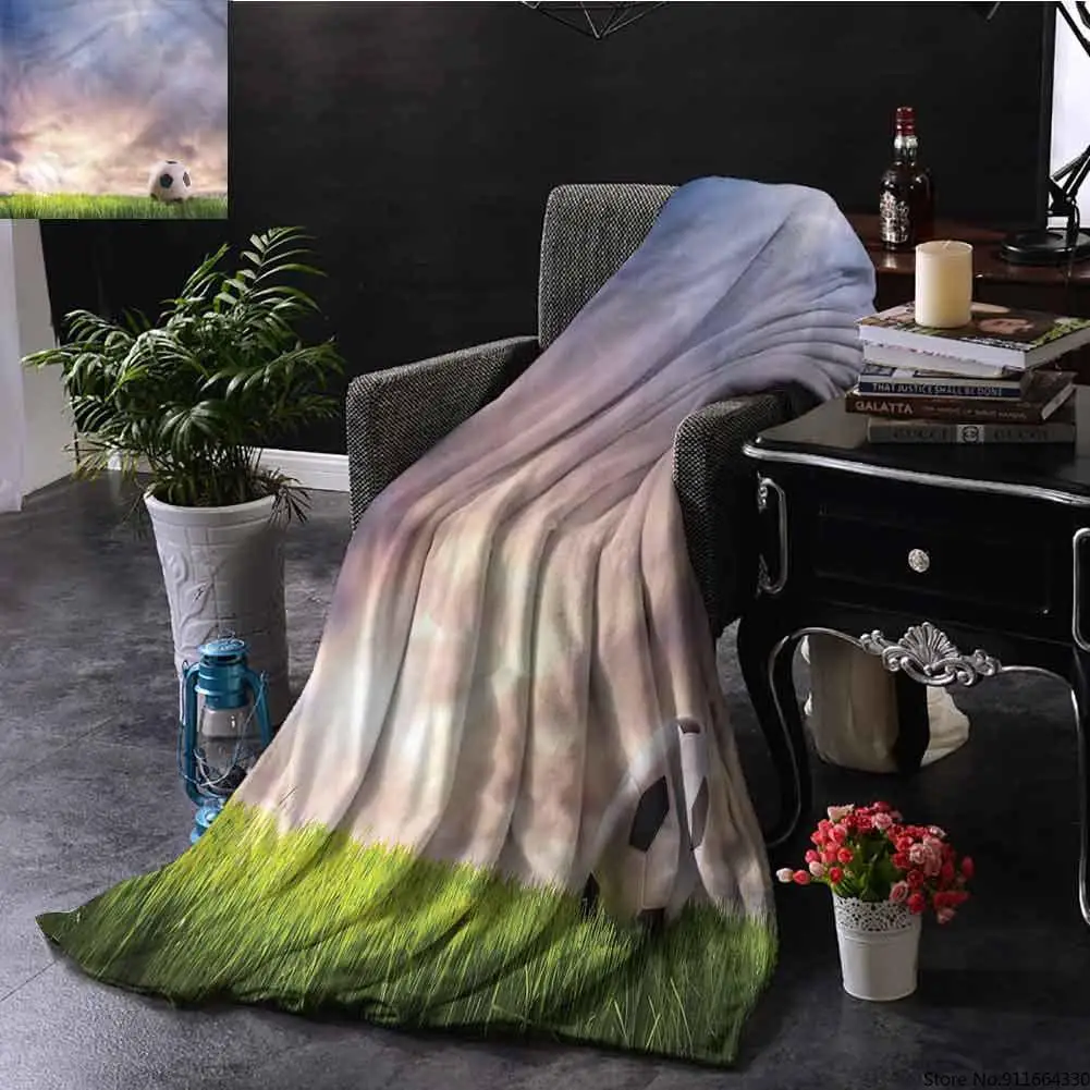 Путешествия бросали Одеяло Спорт футбольный мяч на зеленой травой всесезонные