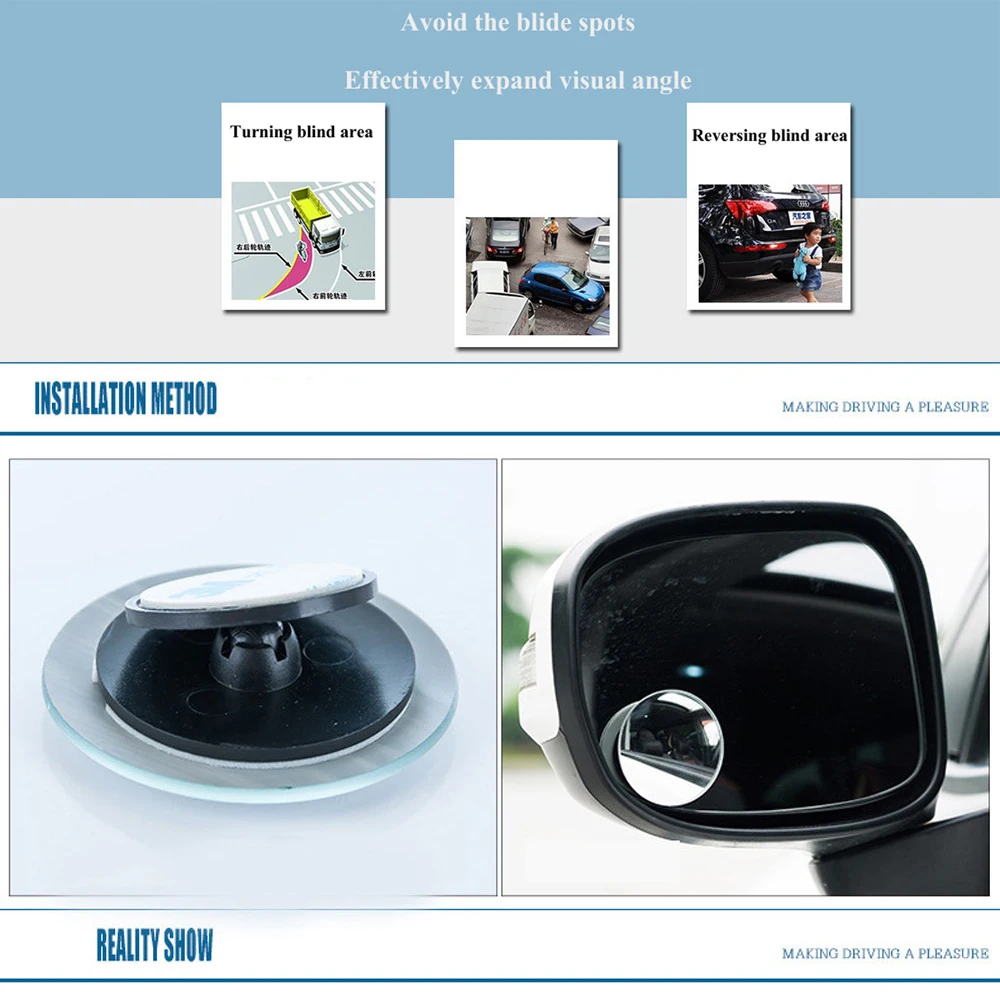 Car Rearview Mirrors 360 Degree auto Blind Spot FOR mazda 3 seat ibiza honda civic 2006-2011 seat leon toyota corolla 2008