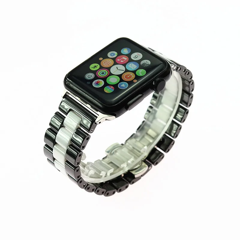 Lerxiuer спортивные Керамика бабочка петля ремешок для наручных часов Apple Watch, версии 44 мм/40 мм наручных часов iwatch серии 4/3/2/1 браслеты браслет