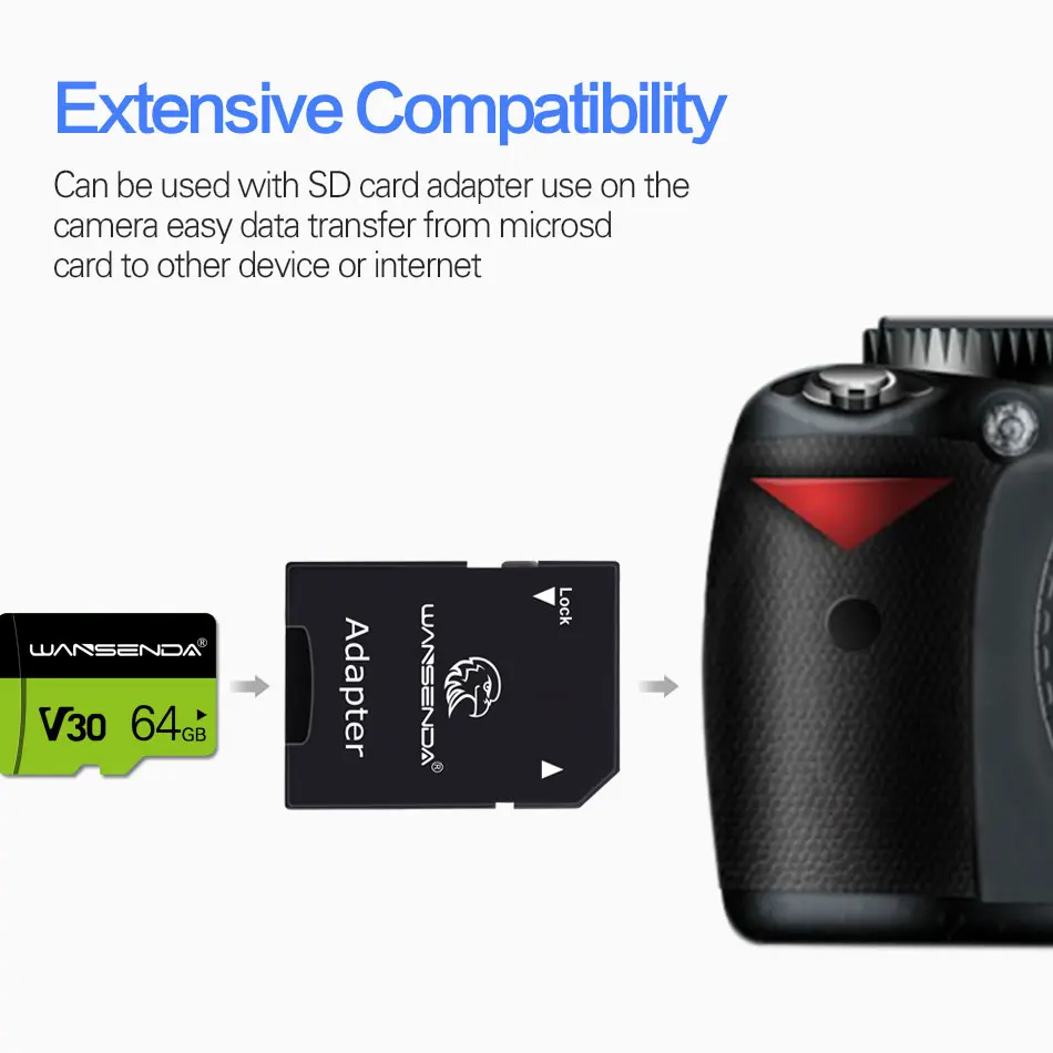 WANSENDA карта памяти Micro SD класс 10 128 ГБ 64 32 16 ГБ|Карты памяти| |