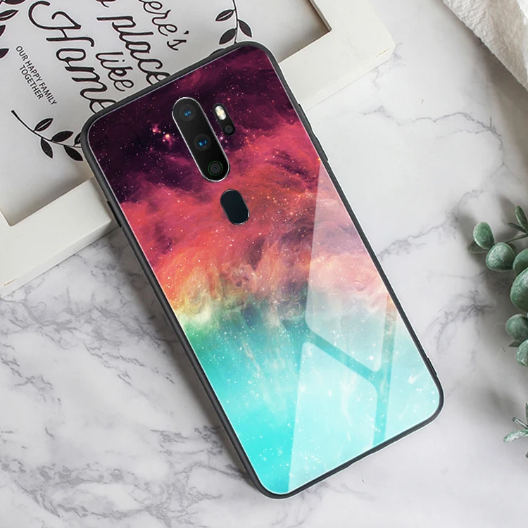 Чехол Auroras из закаленного стекла для oppo A9 с мраморным принтом, мягкая ТПУ Рамка, противоударный чехол для телефона oppo A5 чехол s