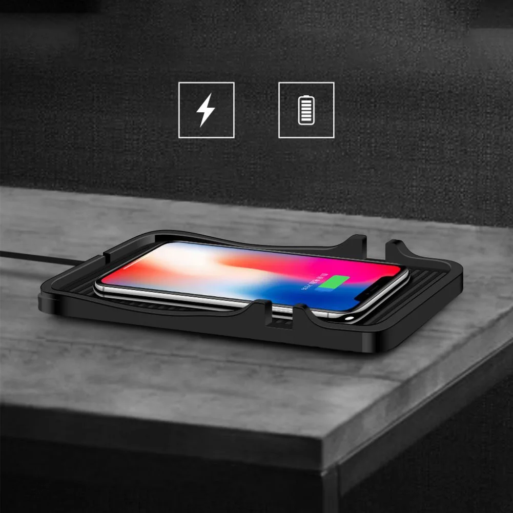 Для iPhone 11 Pro Max samsung S10 Plus huawei QI Cargador inalas mbrico C1 Cargador inalas mbrico ящик для хранения приборной панели автомобиля