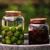 Storage Tank Food Container Bamboo Covered High Borosilicate Food Sealed Glass Tank Kitchen Miscellaneous Grain Organizer Jars 6