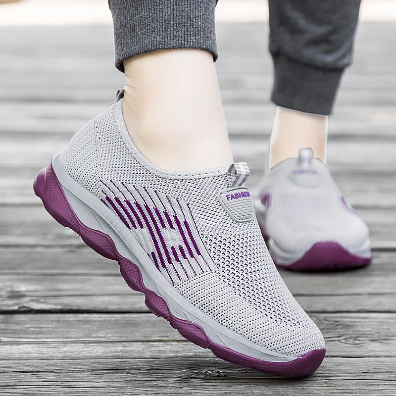 Женские сетчатые дышащие кроссовки повседневная обувь на плоской подошве без