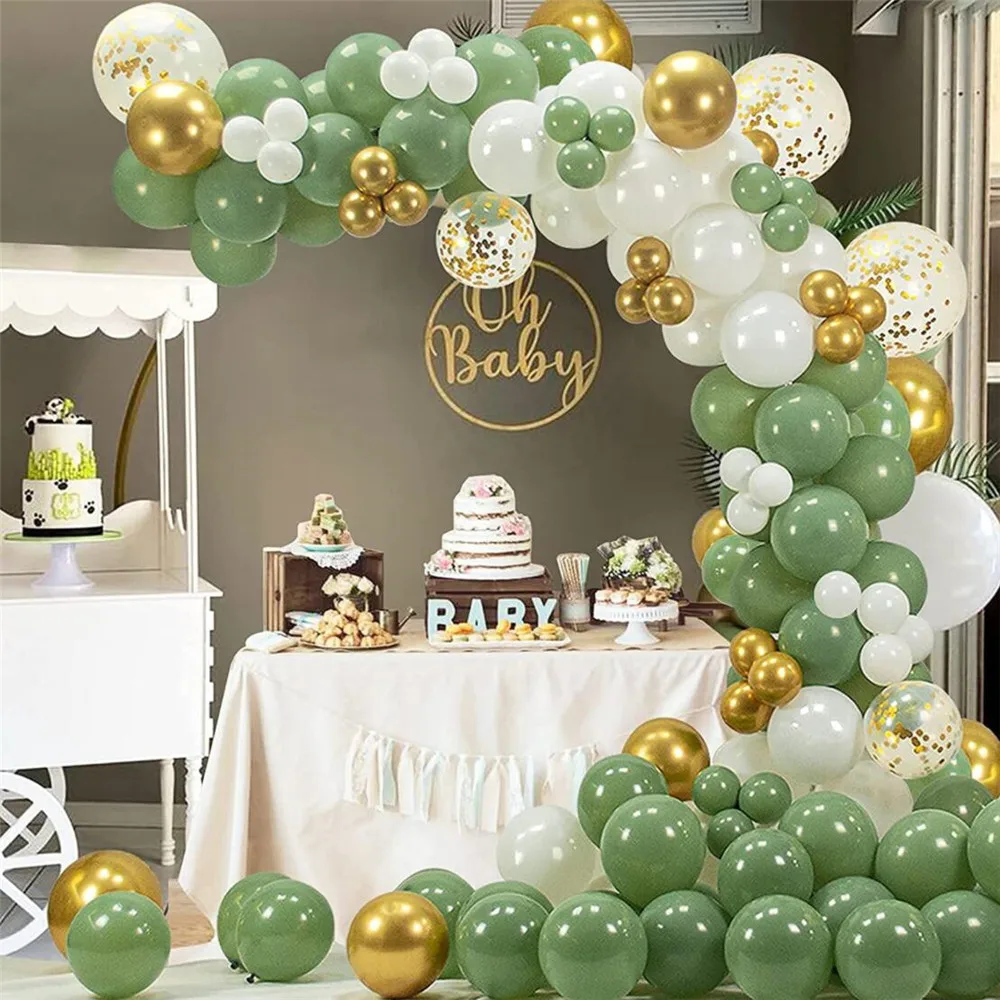 New Avocado Green Latex Balloon Retro Green Balloons Garland Arch Kit Party Wedding Birthday Decoration