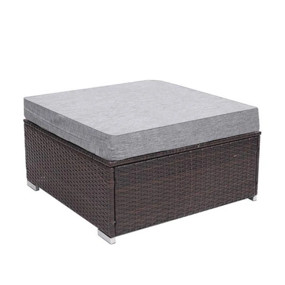 

Oshion Single Outdoor Patio PE Wicker Rattan Ottoman Pedal Sofa