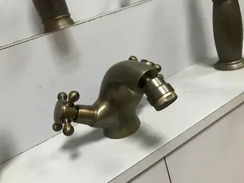 

Antique brass bathroom sink faucet bidet faucet Free shipping cold hot water bidet faucet high quality bathroom basin faucet