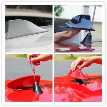 

car antenas radio shark fin aerial with blank 3M stickers For peugeot 206 307 308 407 207 208 406 508 2008 3008