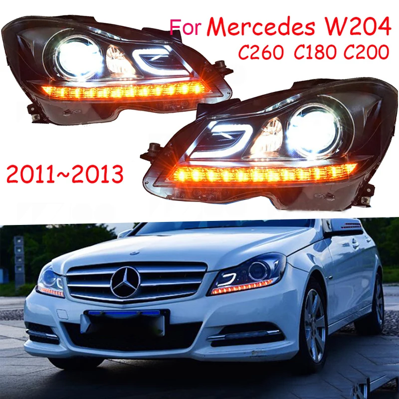 Автомобильный Стайлинг для Benz W204 фары 2011-2013 C180 C200 C260 светодиодные фары drl H7 hid Биксеноновые линзы ближнего света автомобильные аксессуары